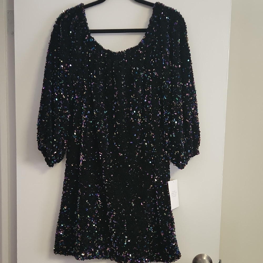 Laundry By Shelli Segal Black Sequin Dress
